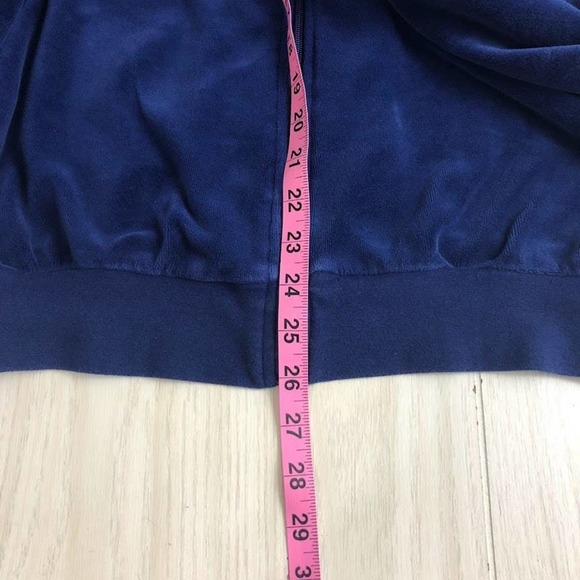 Vintage Irvine Park Women's Blue Velour Jacket Medium Long Sleeve Retro - Picture 9 of 11